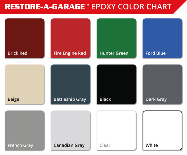 Restore A Garage Epoxy Color Chart